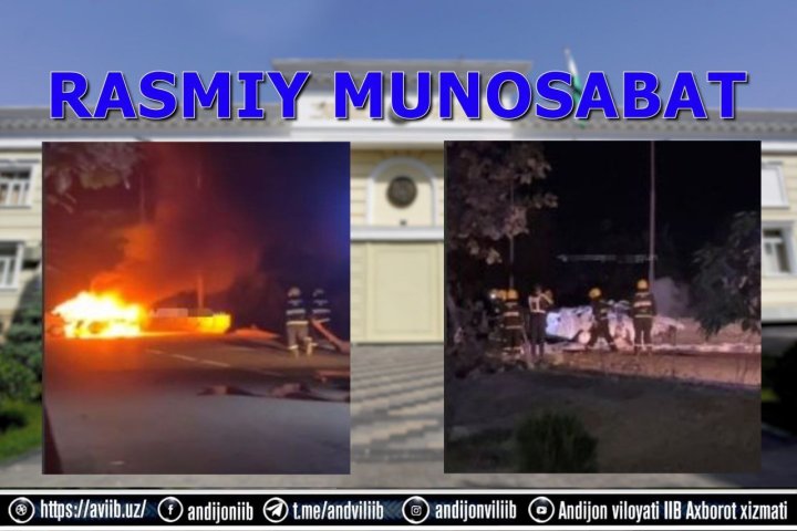 Ночью в Андижанской области водитель автомобиля «Nexia-2» уснул за рулём и врезался в дерево