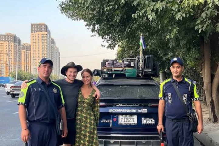 Путешественник из США на Lamborghini Urus добрался до Узбекистана и поделился общением с сотрудниками ДПС