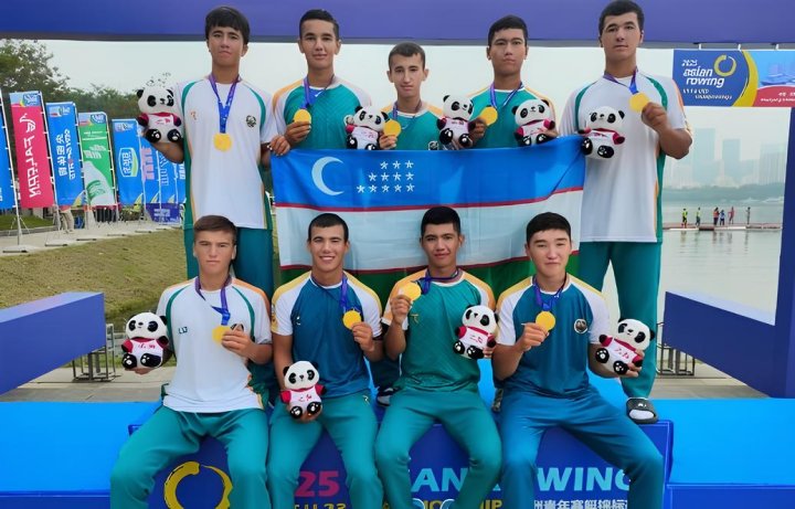 Гребцы Узбекистана триумфально выступили на ЧА в Китае