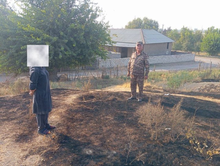 Olmaliqda o‘tni yoqib yuborgan ayol jarimaga tortildi