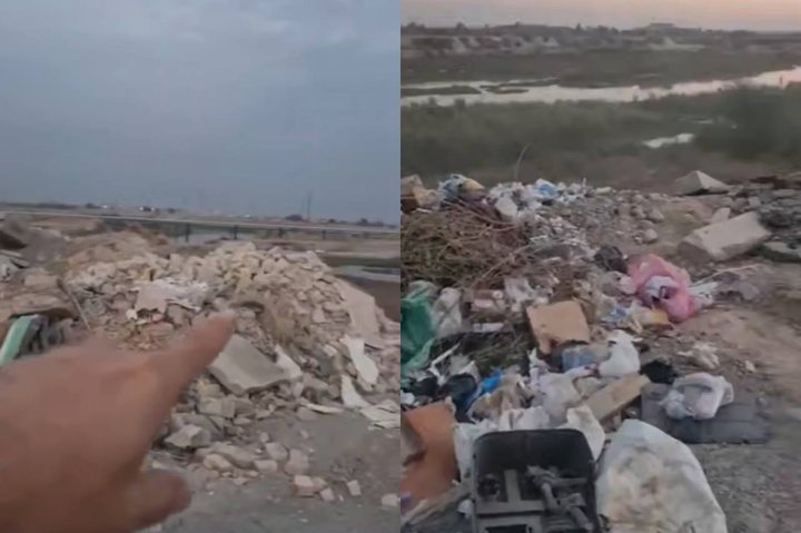 Гигантская мусорная свалка образовалась у реки Чирчик