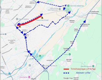 В Ташкенте на две недели частично ограничат движение на трёх улицах
