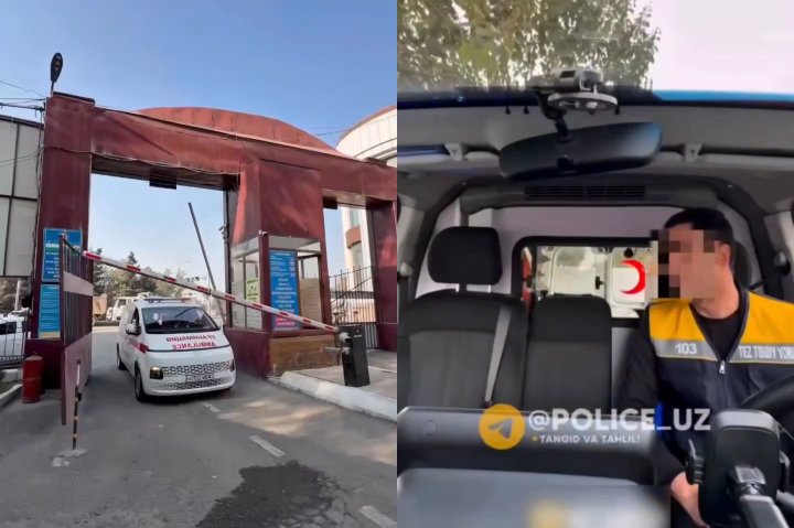 В Андижане блогер использовал машину скорой помощи как такси