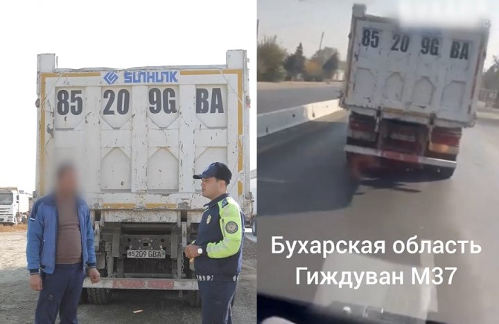 В Бухаре водитель самосвала решил рискнуть жизнью других людей и лишился прав