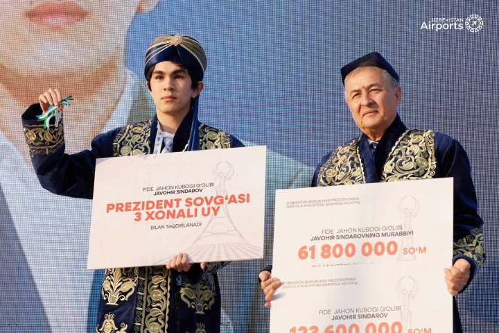 За победу на Кубке мира: Узбекский шахматист получил 3-х комнатную квартиру в Ташкенте