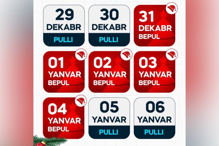 Парковки в Ташкенте будут бесплатными на новогодние праздники