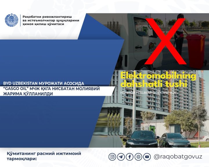 Компания BYD Uzbekistan пожаловалась на рекламу с их автомобилями