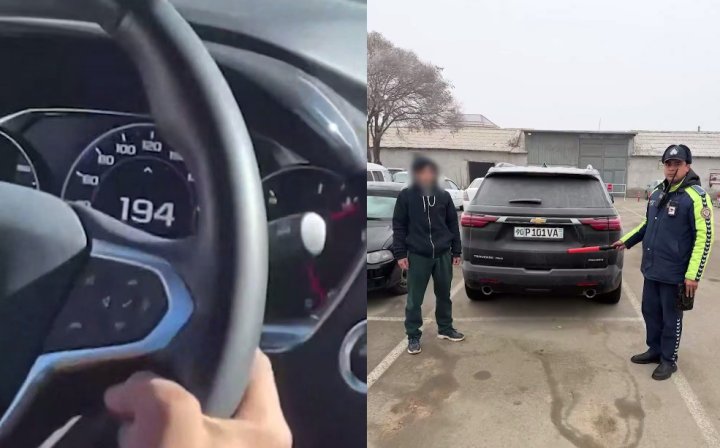 В Хорезме гражданин без водительских прав разогнал автомобиль почти до 200км/ч