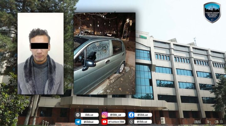 Пьяный мужчина разбил стекло автомобиля пенсионера в Юнусабадском районе